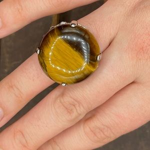 NWT 🐯 TIGERS EYE NATURAL STONE RING